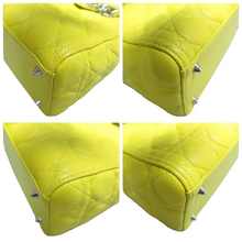 Load image into Gallery viewer, Christian Dior Lady Dior Patent Leather Satchel Bag Yellow
