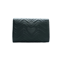 Load image into Gallery viewer, Gucci GG Marmont Matelasse Chevron Leather Clutch Bag Black
