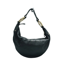 Load image into Gallery viewer, Gucci  Guccissima Half Moon Bamboo Ring Hobo Black
