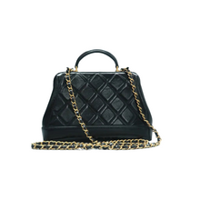 Load image into Gallery viewer, Chanel Shiny Lambskin Quilted Small Doctor Bag Black
