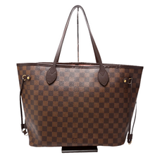 Load image into Gallery viewer, Louis Vuitton Neverfull Damier Ebene Canvas Shoulder Bag Brown
