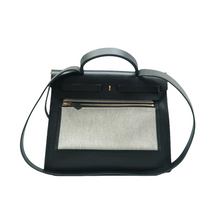 Load image into Gallery viewer, Hermes Herbag Zip 39 MM Toile H Berline Vache Hunter Shoulder Bag Black Ebene
