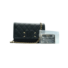 Load image into Gallery viewer, Chanel  CC Filigree Small Flap Caviar Leather Shoulder Bag Black
