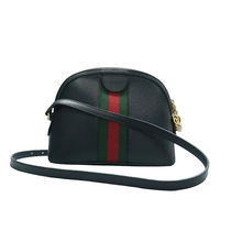 Load image into Gallery viewer, Gucci Web Small Ophidia Dome GG Calfskin Shoulder Bag Black
