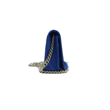 Load image into Gallery viewer, Chanel Boy WOC Quilted Patent Leather Wallet On Chain Shoulder Bag Blue
