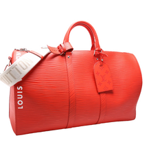 Load image into Gallery viewer, Louis Vuitton Keepall 50 Bandouliere NM Epi Travel Bag Red
