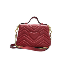 Load image into Gallery viewer, GUCCI GG Marmont Leather Satchel Bag Red
