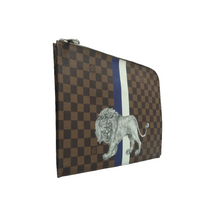 Load image into Gallery viewer, Louis Vuitton Jour GM Savane Damier Ebene Lion Chapman Pochette Brown

