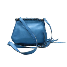 Load image into Gallery viewer, Gucci Nouveau Fringe Calfskin Medium Shoulder Bag Blue
