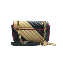 Load image into Gallery viewer, Gucci GG Marmont Tourchon Mini Matelasse Leather Shoulder Crossbody Bag Black/Beige
