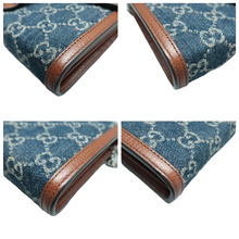 Load image into Gallery viewer, Gucci Mini Dionysus GG Monogram Dollar Calfskin Enamel Denim Chain Wallet Blue
