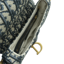 Load image into Gallery viewer, Christian Dior Saddle Oblique Jacquard Belt Crossbody Bag Navy Blue
