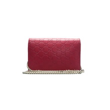 Load image into Gallery viewer, Gucci Chain Wallet Guccissima Signature Bowy Shoulder Bag Blue
