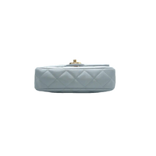 Load image into Gallery viewer, Chanel CC Square Flap Lambskin Enamel Quilted Mini Pending Shoulder Bag Light Blue
