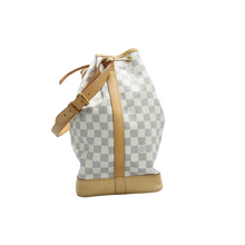 Load image into Gallery viewer, Louis Vuitton Noe Damier Azur Canvas Satchel Bag White
