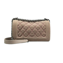 Load image into Gallery viewer, CHANEL Boy Leather Shoulder Bag Beige
