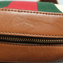 Load image into Gallery viewer, GUCCI Leather&amp;Fabric Shoulder Bag Beige

