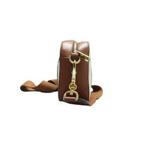 Load image into Gallery viewer, GUCCI Leather&amp;Fabric Shoulder Bag Beige
