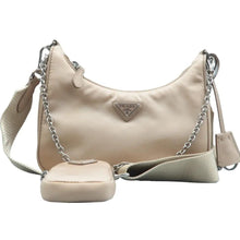 Load image into Gallery viewer, PRADA Re-edition Nylon Shoulder Bag Beige
