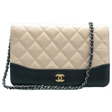 Load image into Gallery viewer, Chanel WOC Aged Calfskin Quilted Gabrielle Shoulder Bag Beige Black
