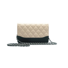 Load image into Gallery viewer, Chanel WOC Aged Calfskin Quilted Gabrielle Shoulder Bag Beige Black
