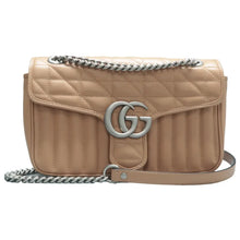 Load image into Gallery viewer, GUCCI GG Marmont Leather Shoulder Bag Beige
