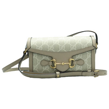Load image into Gallery viewer, GUCCI Horsebit 1955 Canvas Shoulder Bag Beige
