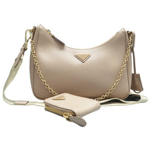 Load image into Gallery viewer, Prada Re-Edition 2005 Saffiano Leather Shoulder Bag Cameo Beige
