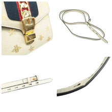 Load image into Gallery viewer, Gucci Sylvie Mini Bee Star Leather Crossbody Bag Off White
