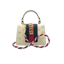 Load image into Gallery viewer, Gucci Sylvie Mini Bee Star Leather Crossbody Bag Off White
