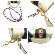 Load image into Gallery viewer, Gucci Sylvie Mini Bee Star Leather Crossbody Bag Off White
