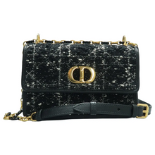 Load image into Gallery viewer, Christian Dior Dior Caro Fabric Shoulder Bag Black
