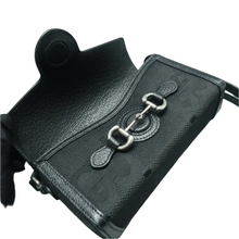 Load image into Gallery viewer, GUCCI Horsebit 1955 Fabric Shoulder Bag Black
