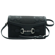 Load image into Gallery viewer, GUCCI Horsebit 1955 Fabric Shoulder Bag Black
