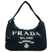 Load image into Gallery viewer, PRADA Re-Edition 2000 Terry Cloth Shoulder Bag Black
