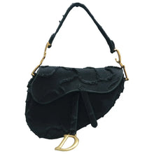 Load image into Gallery viewer, Christian Dior Saddle Fabric Shoulder Bag Black
