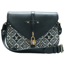 Load image into Gallery viewer, Louis Vuitton Saumur  Monogram Leather&amp;Cloth Shoulder Bag Black
