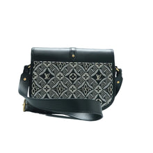 Load image into Gallery viewer, Louis Vuitton Saumur  Monogram Leather&amp;Cloth Shoulder Bag Black
