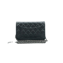 Load image into Gallery viewer, Chanel WOC Distressed Patent Calfskin Quilted Reissue Wallet On Chain  Black
