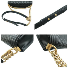 Load image into Gallery viewer, CHANEL Boy Leather Shoulder Bag Black
