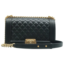 Load image into Gallery viewer, CHANEL Boy Leather Shoulder Bag Black
