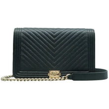 Load image into Gallery viewer, CHANEL Boy Leather Crossbody Bag Black
