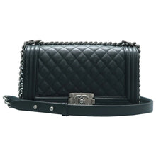 Load image into Gallery viewer, CHANEL Boy Leather Shoulder Bag Black
