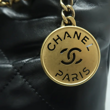 Load image into Gallery viewer, CHANEL Chanel 22 Leather Satchel Bag Black
