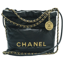 Load image into Gallery viewer, CHANEL Chanel 22 Leather Satchel Bag Black
