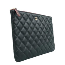 Load image into Gallery viewer, Chanel Large Cosmetic Case Lambskin Quilted  Clutch Bag Black
