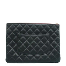 Load image into Gallery viewer, Chanel Large Cosmetic Case Lambskin Quilted  Clutch Bag Black
