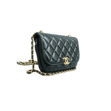 Load image into Gallery viewer, CHANEL 23A Leather Shoulder Bag Black
