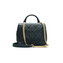 Load image into Gallery viewer, Chanel Flap Shiny Caviar Quilted Mini Top Handle Shoulder Bag Black
