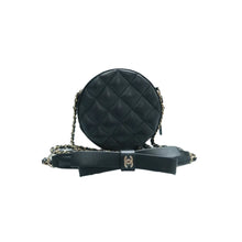 Load image into Gallery viewer, CHANEL Quilted Leather Crossbody Bag Black
